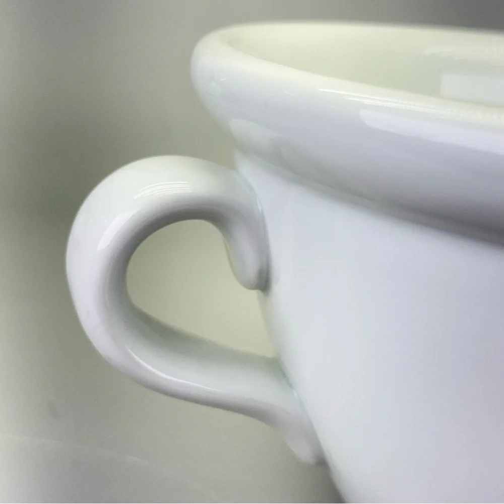 H & C Chodau Czechoslovakia White Soup Tureen with Handles